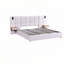 Lit plateforme tapissier hydraulique avec rangement en velours avec 2 tablettes, 2 lampes de lecture et port USB-2007521295
