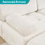 Canapé modulaire velours capitonné modulaire, beige-1119169396