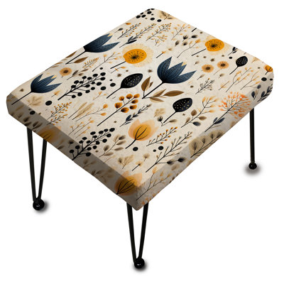 Simplicité en fleurs scandinaves bleues - Repose-pieds rectangulaire floral