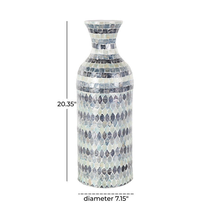 Vase décoratif Capiz, 20.35" H x 7.15" W x 7.15" D