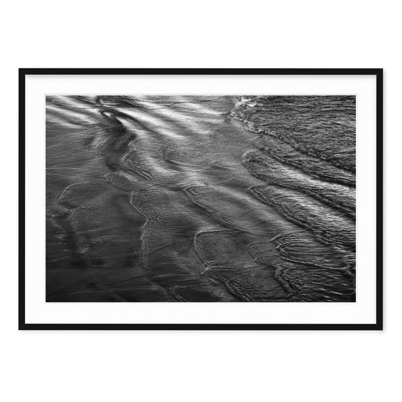 Low Tide Ripples - Picture Frame Photograph on Paper , 28.5" H x 40" W, Black Framed