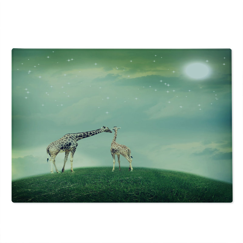 Ambesonne Giraffe Cutting Board Large Size Atmosphere Multicolor