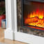 Manteau de cheminée électrique blanc - l 45,6 po x P 11,8 po x H 40 po. Compact, peu encombrant, flammes télécommandées, accessoire moderne - télécommande, flamme réglable, look fabuleux