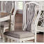 Ensemble de 2 chaises de salle à manger antiques et rembourrées capitonnées gris