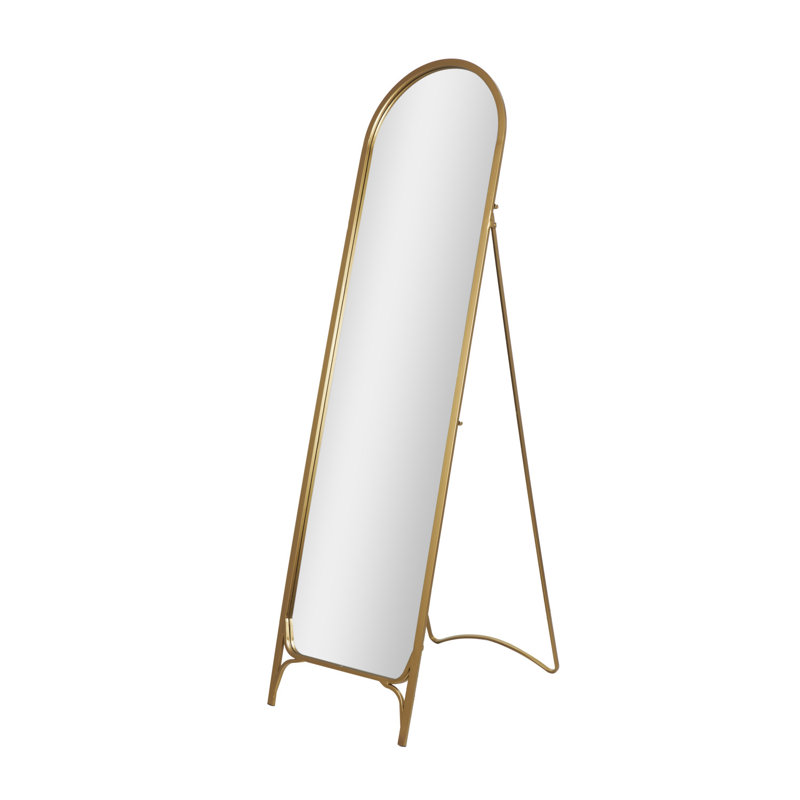 Miroir de plancher autoportant pliable en métal