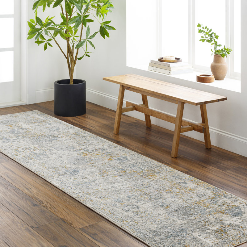 Valentina Traditional Gray Area Rug, Runner 2'6" x 10'