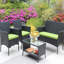 Patio 4 pièces d'extérieur: table à thé rembourrée, fauteuils et pièces d'extérieur: table-1249809560-1249809511