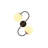 2-Lamp White Jade Glass Spherical Adjustable Flush mount light