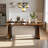 70.9"Rectangular Large Dining Table with Adjustable Legs-1380182339