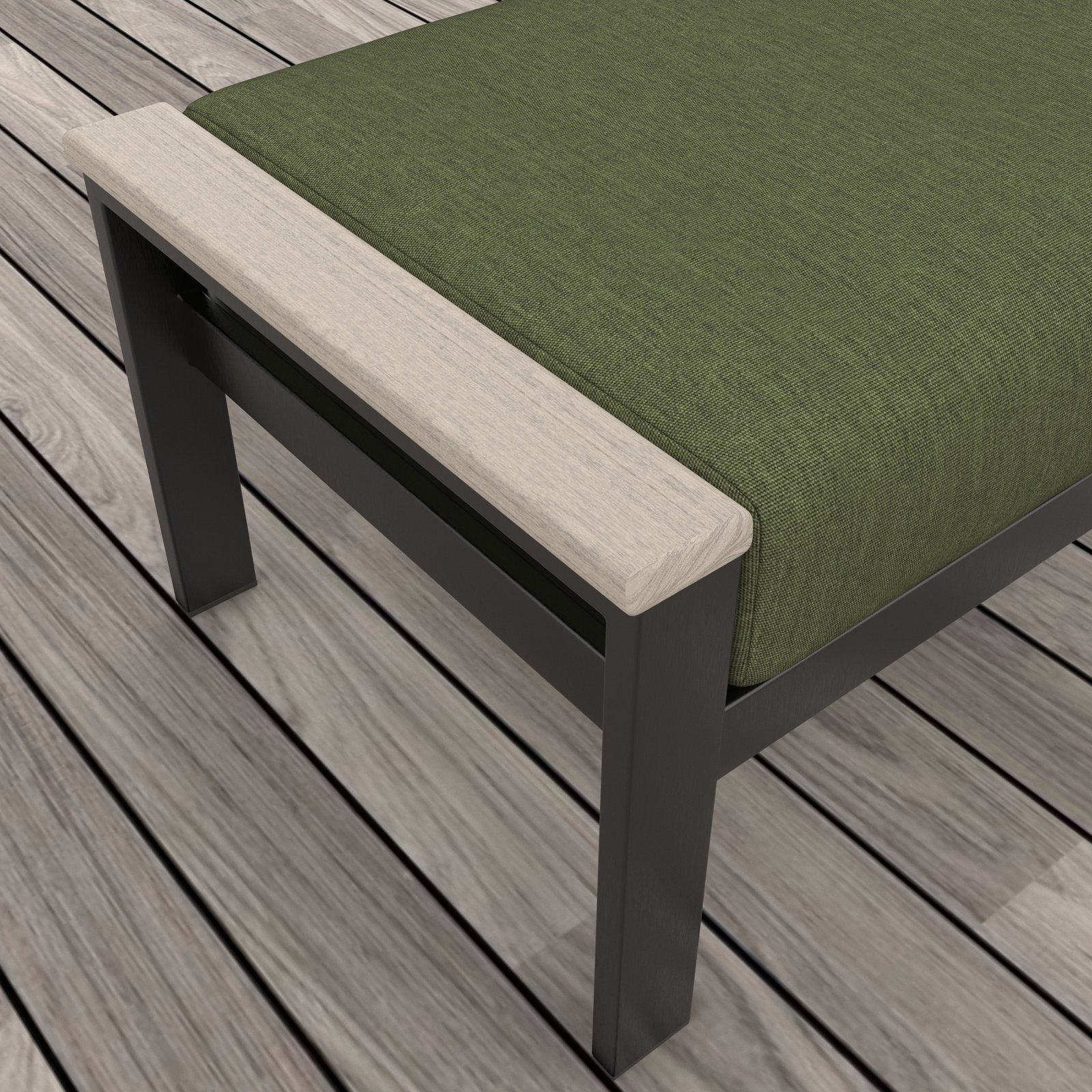 Townsend Sunbrella® Patio Ottoman, Sunbrella Canvas Fern, Yes, White