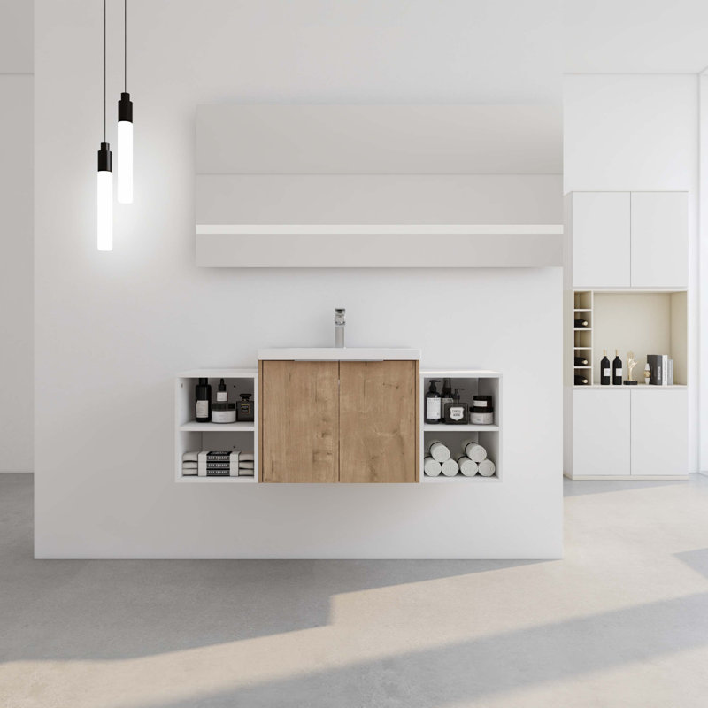 Meuble-lavabo de salle de bain, Naturel