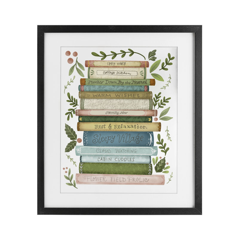 «Cozy Books At The Cottage», reproduction encadrée sous verre, conception de Giao Williams, H 16 po x l 13 po