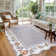  Floral Scalloped Rug Vintage Boho Washable Area Rug Soft Bedroom Rugs Non-Slip Throw Carpet