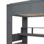 Lit mezzanine double en bois avec bureau et station de charge-441284766