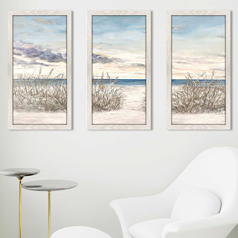 "Windy Beaches", reproduction sur acrylique 3 pièces, H 25,5 po x l 40,5 po x P 1 po