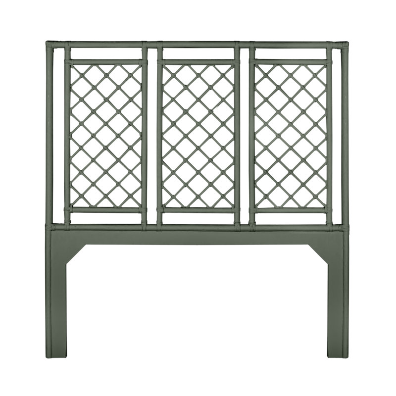 X & Diamond Low Profile Standard Bed, Queen, Evergreen