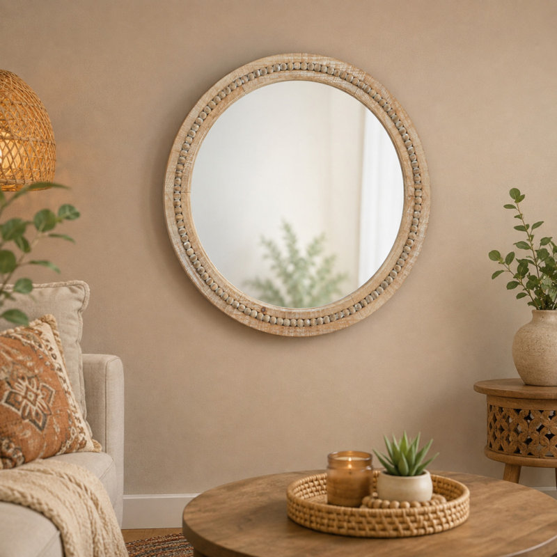 Miroir mural Vivienne, Brun, 28 po x 28 po