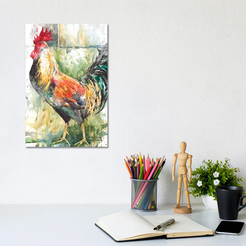 Green and Gold 1 Piece Wrapped Canvas Painting, 20.32 cm H x 30.48 cm W