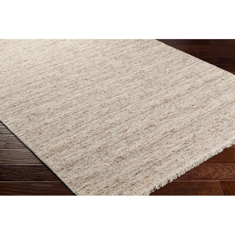 Wool Area Rug in Beige, Rectangle 8' x 10'