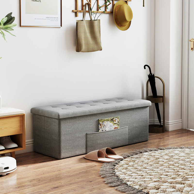 Banc de rangement Dastall, Gris clair