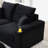 Corduroy Fabric Loveseat with Ottomans and Two Pillows-281212848