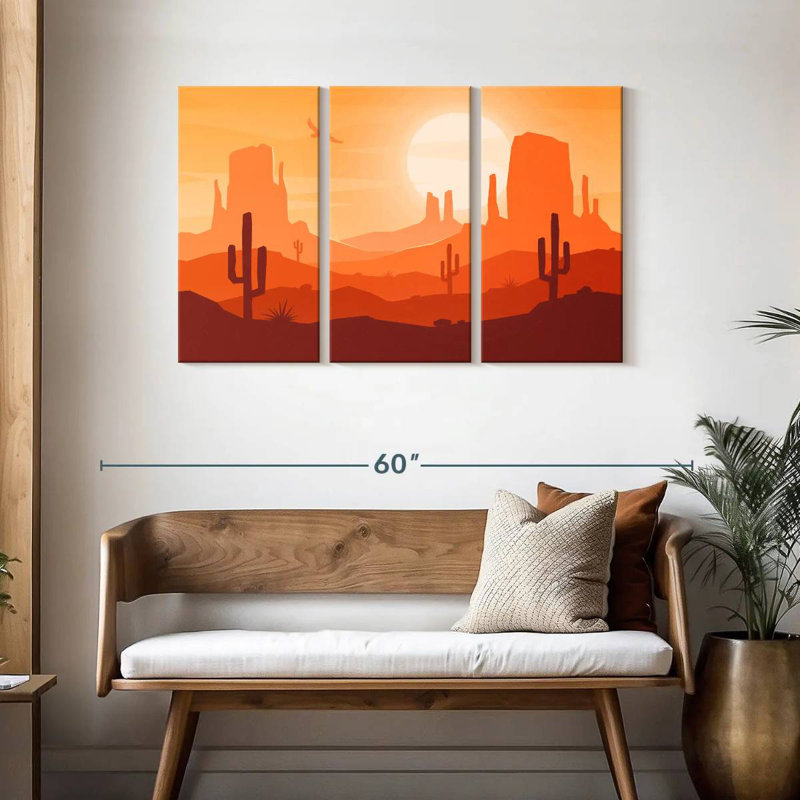 Lelar Simple Desert Landscape, 28" H x 45" W