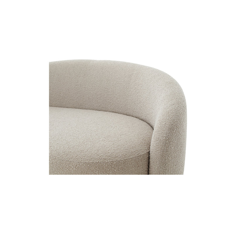 82.25" Round Arm Curved Loveseat, Maya Gray Boucle