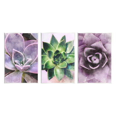 Ensemble de 3 reproductions d'art sur toile mauve