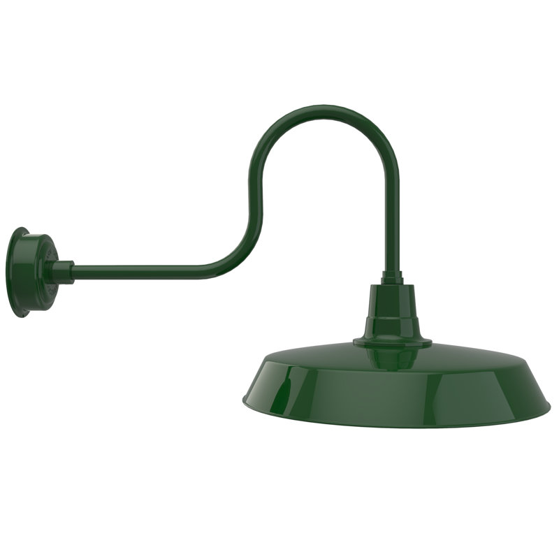 Luminaire de grange d’extérieur à del Haleigh, H 23,75 po x l 22 po x P 42 po, Vert Tage