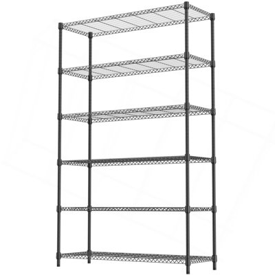 6 tablettes de rangement à 6 niveaux pour 2100 lb, étagères en métal Étagères en métal pour le rangement Étagères de garage réglables pour garde-manger