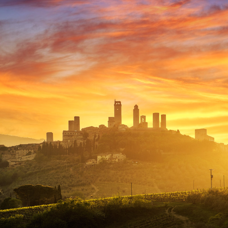 Jonkan San Gimignano Medieval Village by Remedios - Wrapped Canvas Print, 30cm H x 30cm W x 3.8cm D