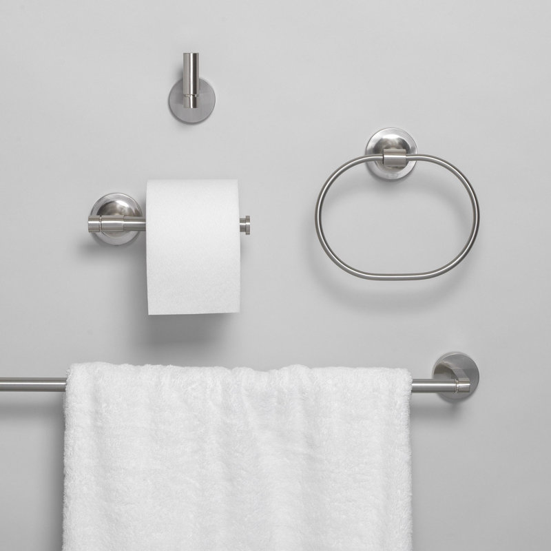 GlideRite Avalon Collection 4-Piece Bathroom Hardware Set, Satin Nickel