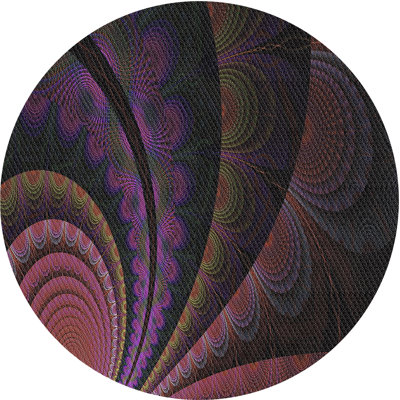 Tapis noir/orange tissé à la machine