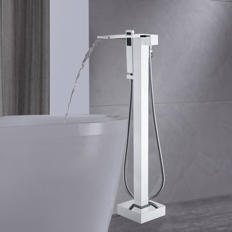 Floor Roman Tub Faucet with Diverter, Chrome