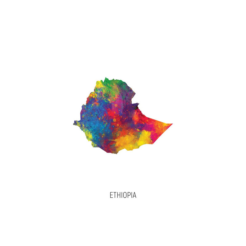 Ethiopia Map by Michael Tompsett - Wrapped Canvas Print, 101.6 cm H x 66.04 cm W x 3.175 cm D