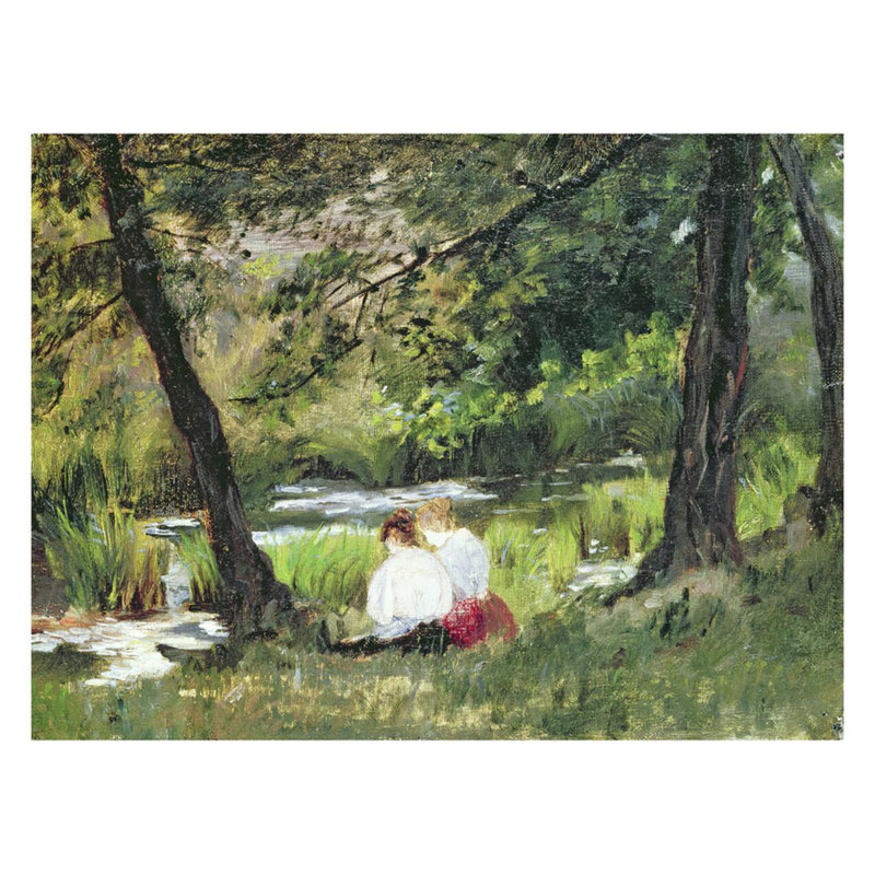 Deux femmes assises par Mary Cassatt - Estampe numérique, H 22 po x l 28 po