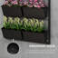 3 pots à fleurs muraux pour plantes, fleurs et herbes - 6 pots noirs pour plantes d'intérieur et d'extérieur