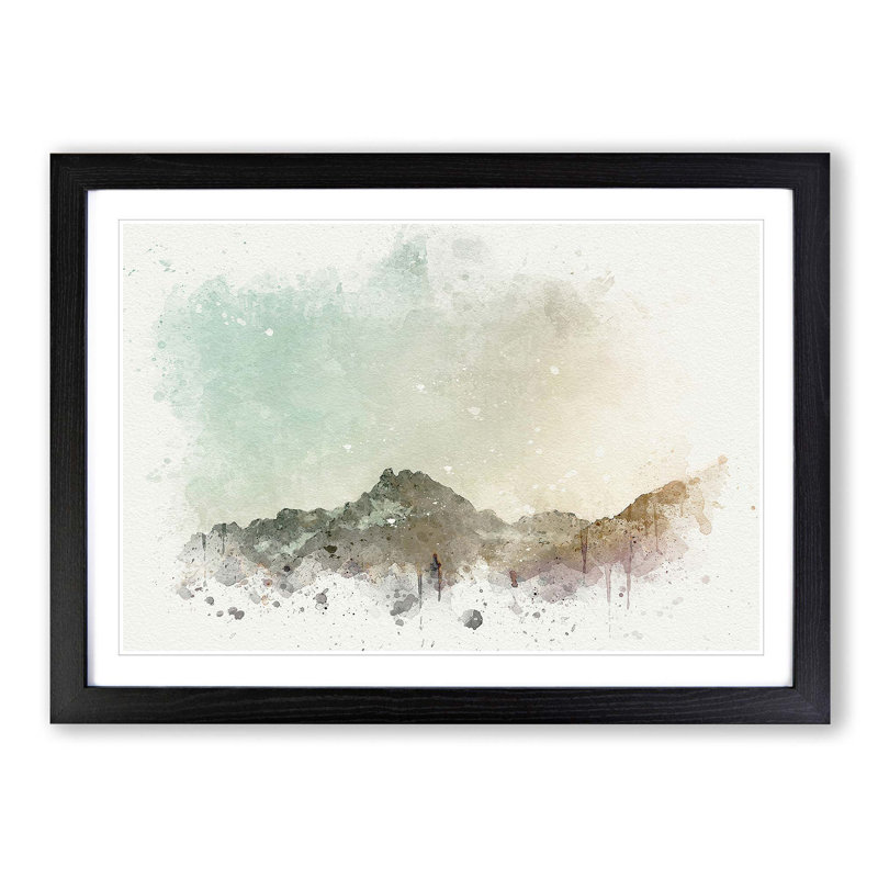 Forest Before the Mountain in Abstract - Picture Frame Graphic Art Print, 62cm H x 87cm W x 2cm D, Black Framed