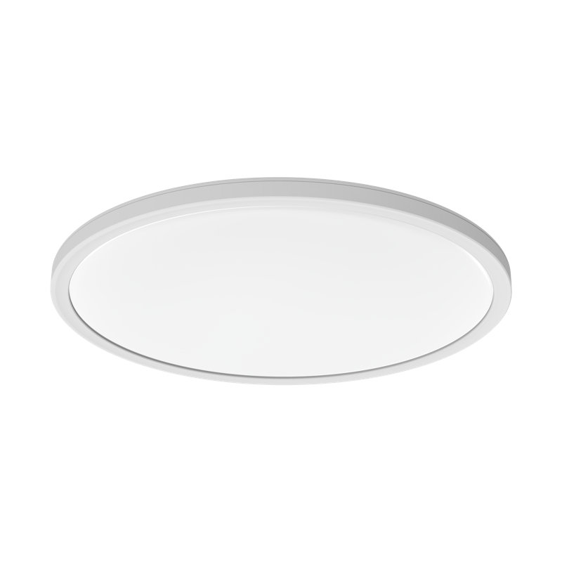 White Round LED Flush Mount Ceiling Light with Acrylic Shade