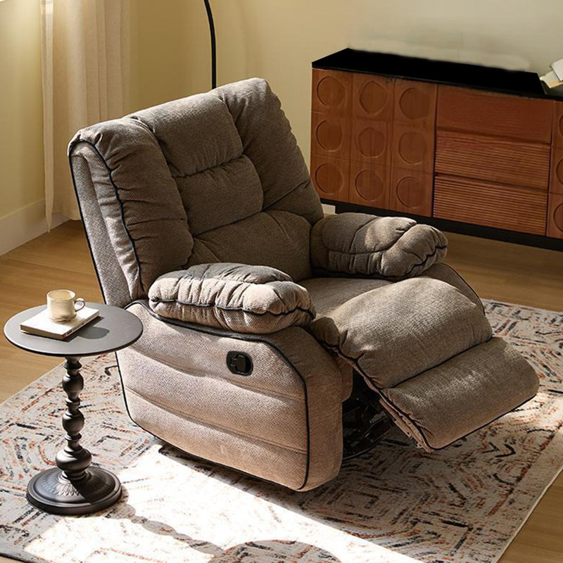 Fauteuil inclinable rotatif élégant et multifonctionnel, Brun