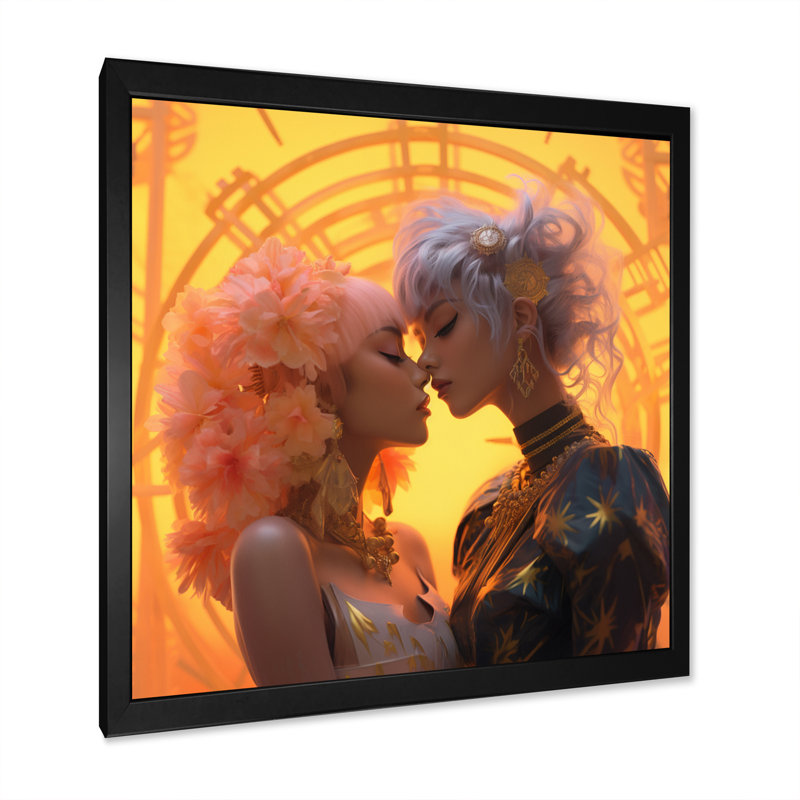 Funky Love Celebration I - impression, H 30 po x l 30 po x P 1 po, Cadre simple noir