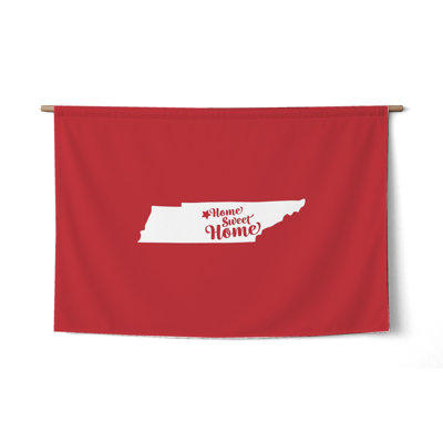 Douce maison — Silhouette de l'État du Tennessee — Tapisserie murale tissée au format paysage