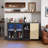 Large Wine Bar Cabinet For Home, Liquor Coffee Bar Cabinet With Led Lights & 12 Detachable Bottle Rack, Sideboard And Buffet Cabinet For Kitchen Dining Room, Black