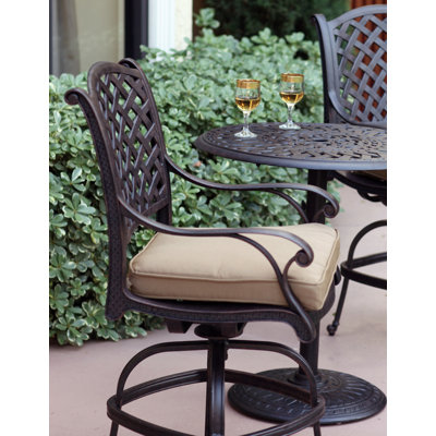 Frazee Metal Outdoor Stool with Cushion