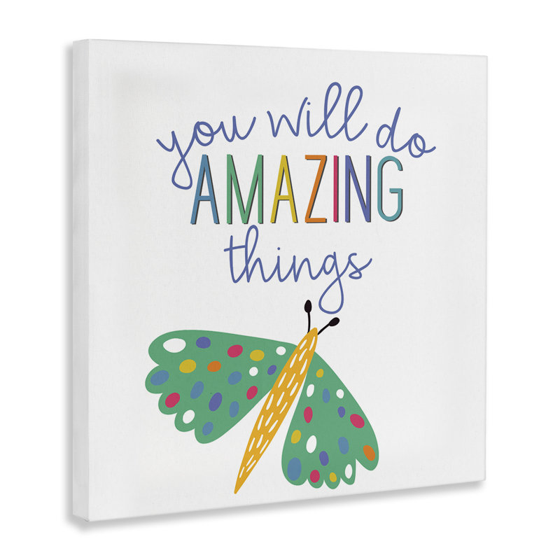 Toile Inspiring Do Amazing Things, conception de Kim Allen, H 17 po x l 17 po