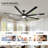 84 In Super Large Black Ceiling Fan With Remote Control