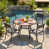 Brush Wood Brown Table/Black Chair