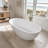 Fiume 66.875'' x 33.375'' Soaking Stone Bathtub