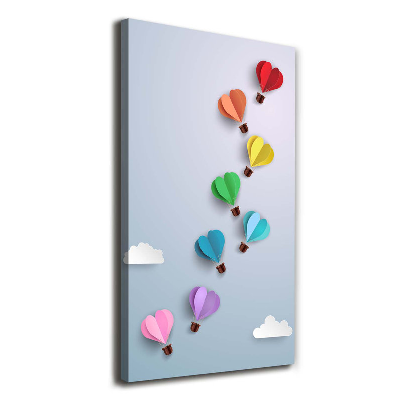 Heart Balloons - Wrapped Canvas Print
