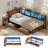 Corner Bed Frame With Drawers, Bookcase & Bedside Rack, Twin Daybed With Led Lights And Charging Station(Twin Size)